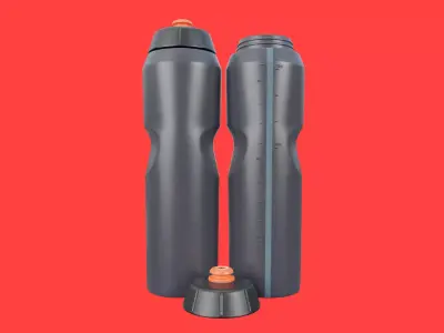 Black Water Bottle Low-poly 3D model