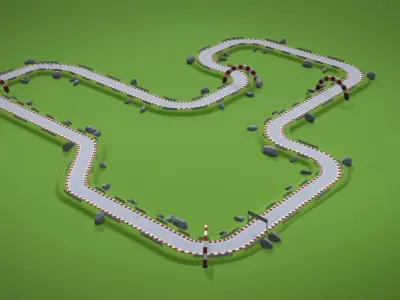 Racing Track Generator Low-poly 3D model