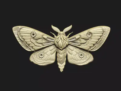Moth cnc artcam decor vcarve wall panel home wood laser luxury  3D print model