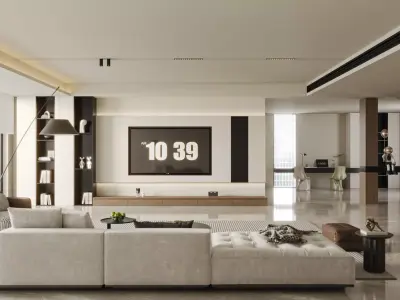 Modern Minimalist Living Room 110 3D model