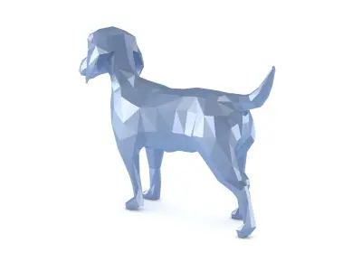 Low Poly Beagle Dog 3D model