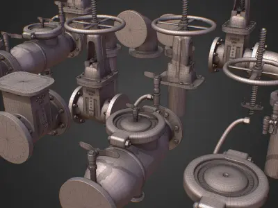 Backflow Pipe Constructor Hi Poly Subdivision 3D model