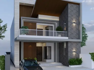 Modern House Elevation 3D model