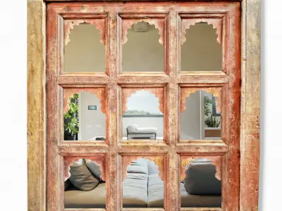 Antique Jodhpur Temple Shelf Mirror 3D model