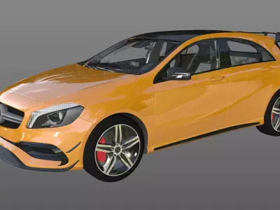 Mercedes Amg A-45 3D Model Midpoly Game 3D model