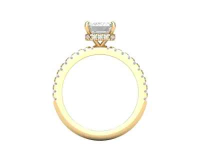 Emerald Radiant Ring 3D print model