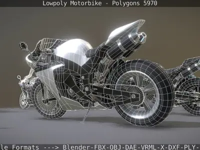 Motorcycle Low-poly 3D model