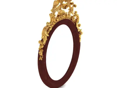 Carving Mirror For Decoration Low-poly 3D model