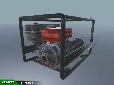 Low-poly Electric Generator PBR 3D Model Low-poly 3D model