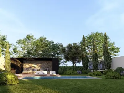  3D Exterior Scene 3D model design garden and landscape 3D model