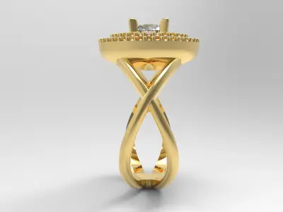 Woman Ring with stones exclusive design 3D print model