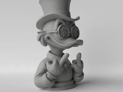 Rebel Millionaire Duck  Sculpture with Dollar Glasses 3D print model