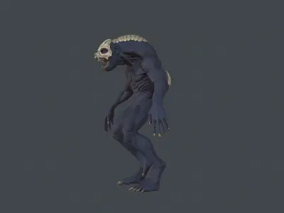 Monster humanoid creature Low-poly 3D model