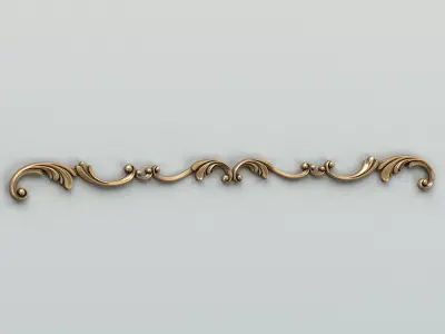 Carved decor horizontal 009 3D model