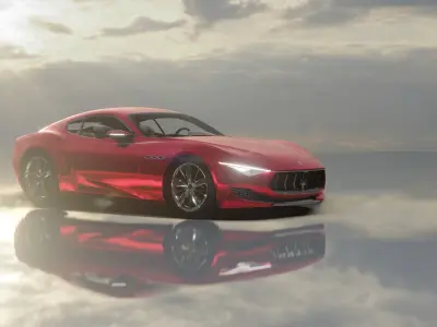 Maserati Alfieri- Photorealistic Low-poly 3D model