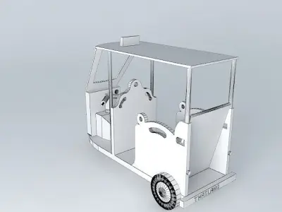 wooden thailand taxi Free 3D model