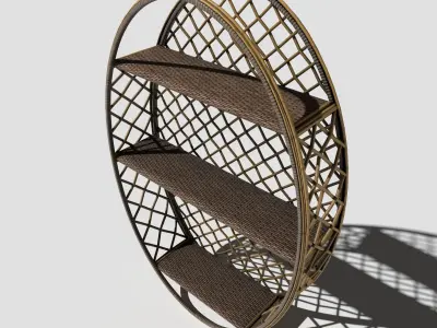 Rattan Hanging Shelf 3D model