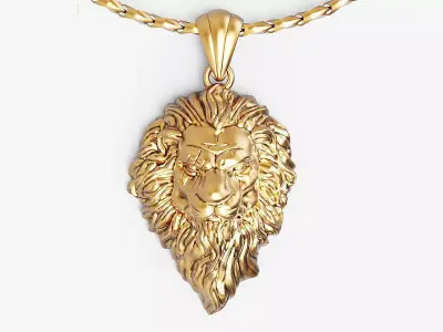 Lion pendant Silver Gold  Print 3D print model