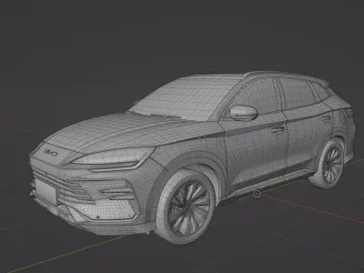 BYD Song Plus DM 2023  low poly 3D model