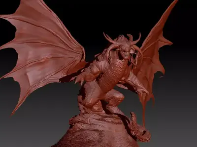 Balrog Dragon Low-poly 3D model