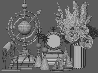 Decorative Set 40 3D model purchase