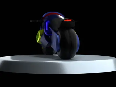 Sci-fi Motorbike 3D Model Low-poly 3D model