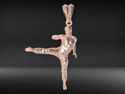 Karate Fighter Pendant  3D print model