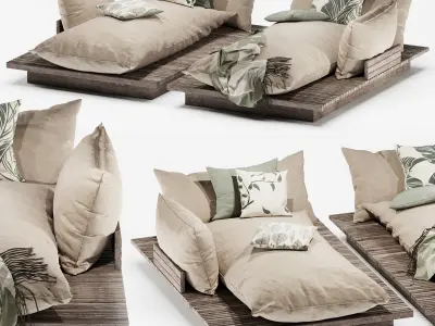 Minotti outdoor bed 3D model