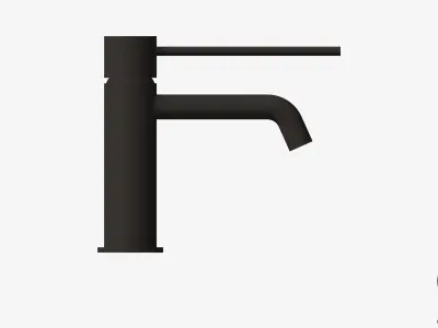 Basin Mixer - Luxury - Sleek - Curved - Extended Lever Low-poly 3D model