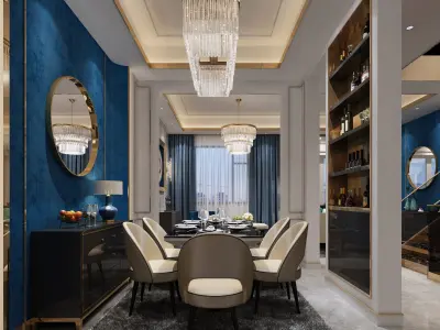 Luxury living room interior 3D model