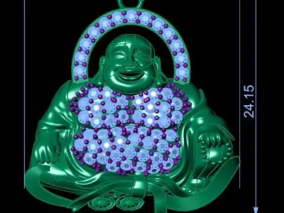 Maitreya buddha pendant 3D print model