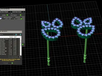 Diamond Jewelry Earring 3D print model 3