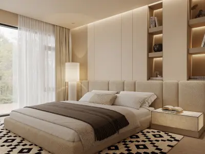 Log style bedroom 3D model