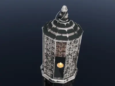Decorative Lantern with candle - Home Free 3D model