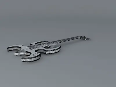 All riveted aluminum guitar Free 3D model