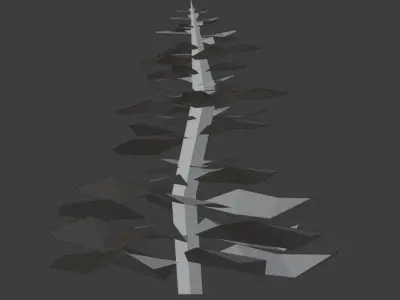 Low Poly Trees tree with branches and leaves Low-poly 3D model