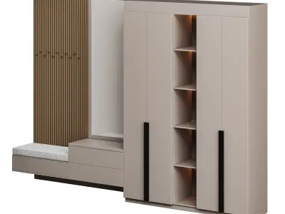 Hallway area with a minimalistic hanger 3 3D model