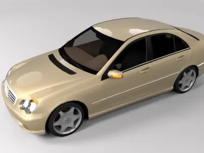 MERCEDES C CLASS LOWPOLY Low-poly 3D model