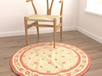 Round Rug Set 232 3D model