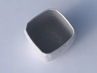 Vase quadratic stumpy with organic cells 3D print model