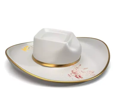 Hat 22 K Gold Western Ranching Decor 3D model