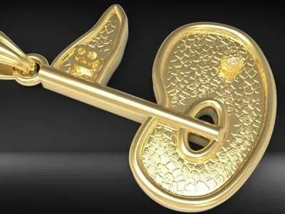 Golf Green with 18th Hole Flag Pendant 3D print model