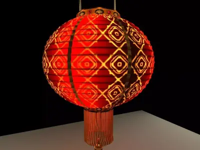 Chinese Red Lantern 3D model 16
