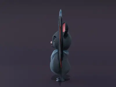 Cartoon Bat Low-poly 3D model