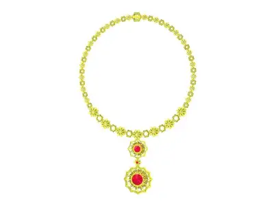 6590 Luxury Fashion Diamond Women Necklace 3D print model