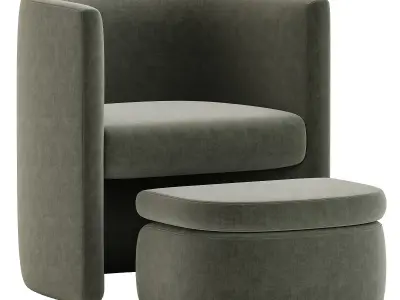 Braedin Upholstered Barrel Accent Chair Free 3D model