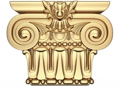 Carved Capital 01002 Low-poly 3D model