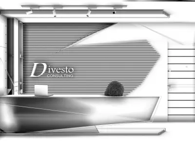 Reception desk for modern office 3D model