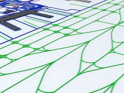 Guangzhou Baiyun CAN Airport Roads Buildings and Public Trans 3D model