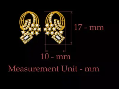 Diamond Tops Earring - 0018 3D print model
